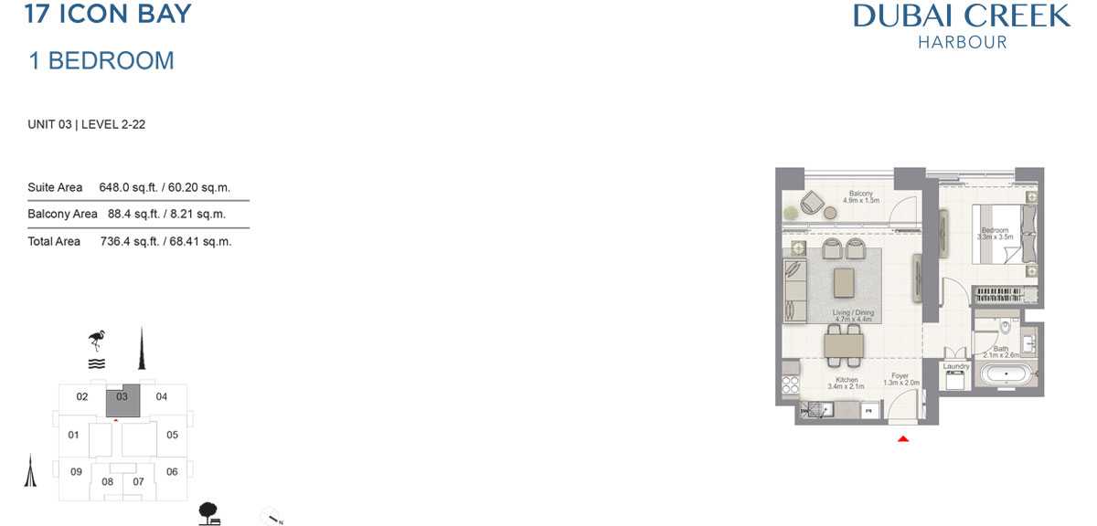 23434_1 BR, Unit 3, Level 2-22